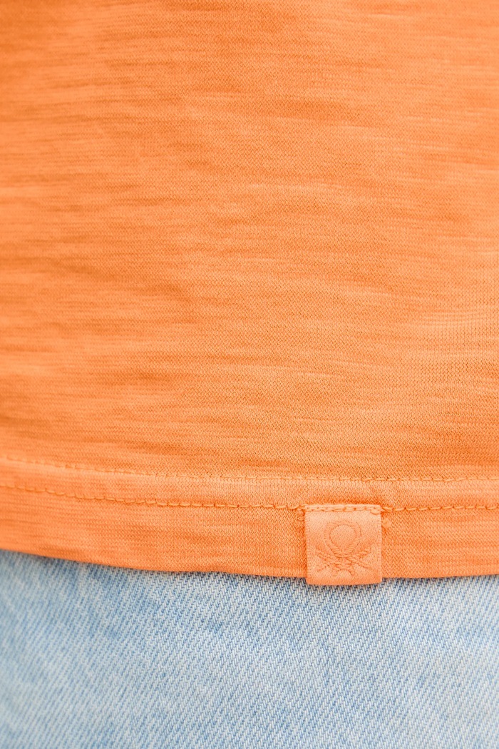 Bavlněné tričko United Colors of Benetton oranžová 3JE1J19A5
