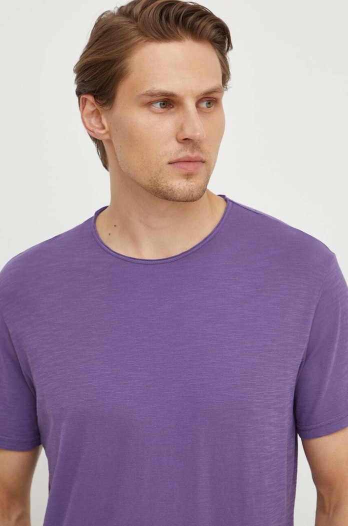 United Colors of Benetton t-shirt bawełniany bawełna fioletowy 3JE1J19A5
