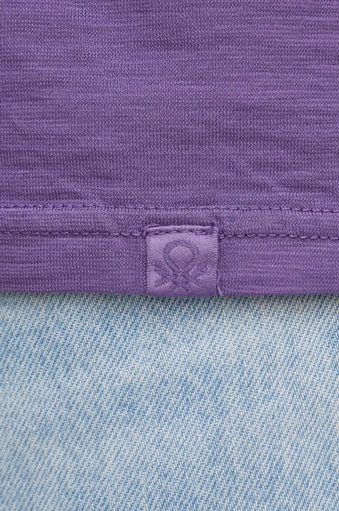 United Colors of Benetton t-shirt bawełniany 3JE1J19A5 fioletowy