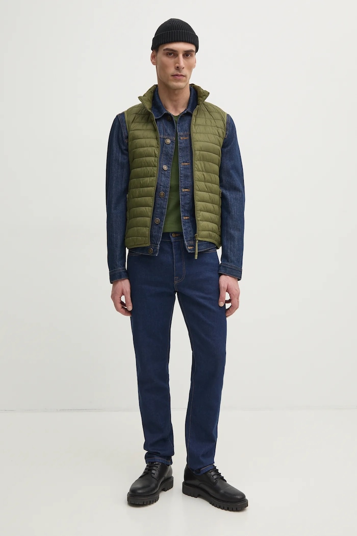 Памучна тениска United Colors of Benetton 3JE1J4264 зелен AA00