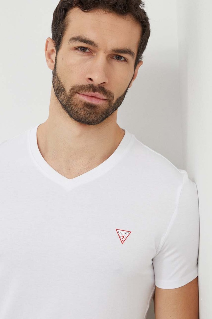 Памучна тениска Guess изчистен бял M2YI37.I3Z14