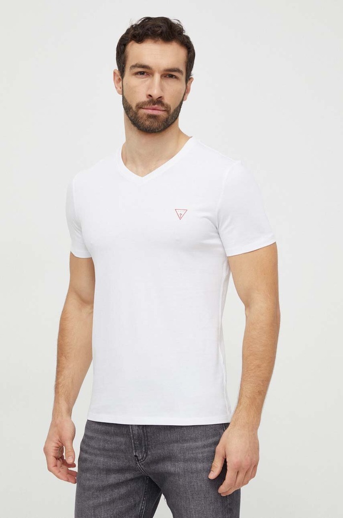 Памучна тениска Guess M2YI37.I3Z14 бял AW25