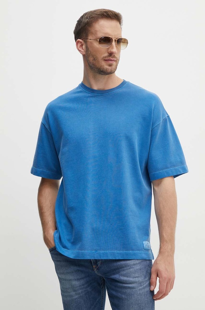 United Colors of Benetton t-shirt bawełniany bawełna niebieski 3O04U108R