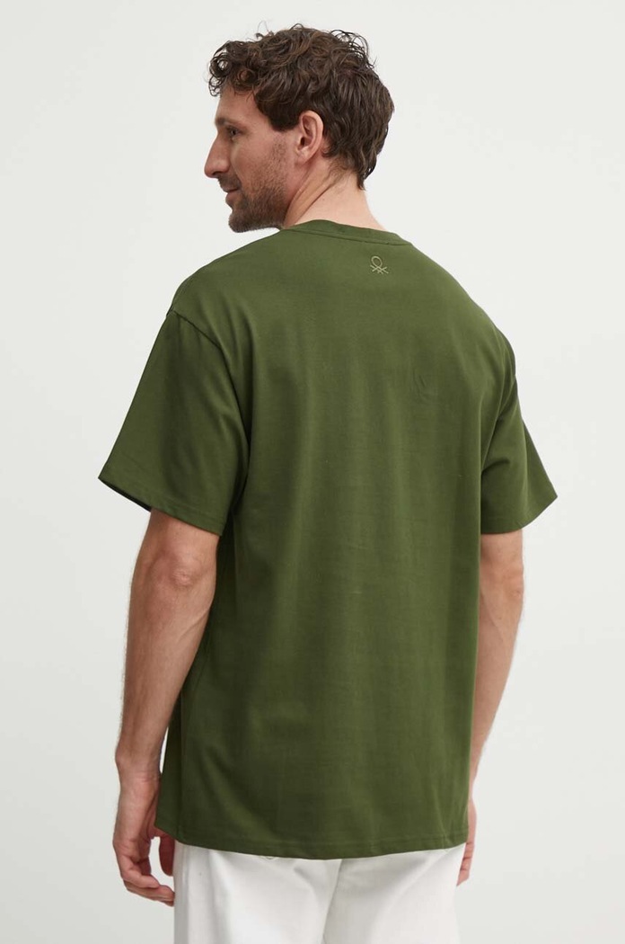 Oblečení Bavlněné tričko United Colors of Benetton 3MI6U108T zelená