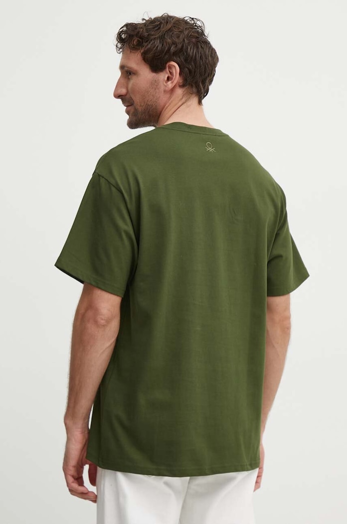 Oblečení Bavlněné tričko United Colors of Benetton 3MI6U108T zelená