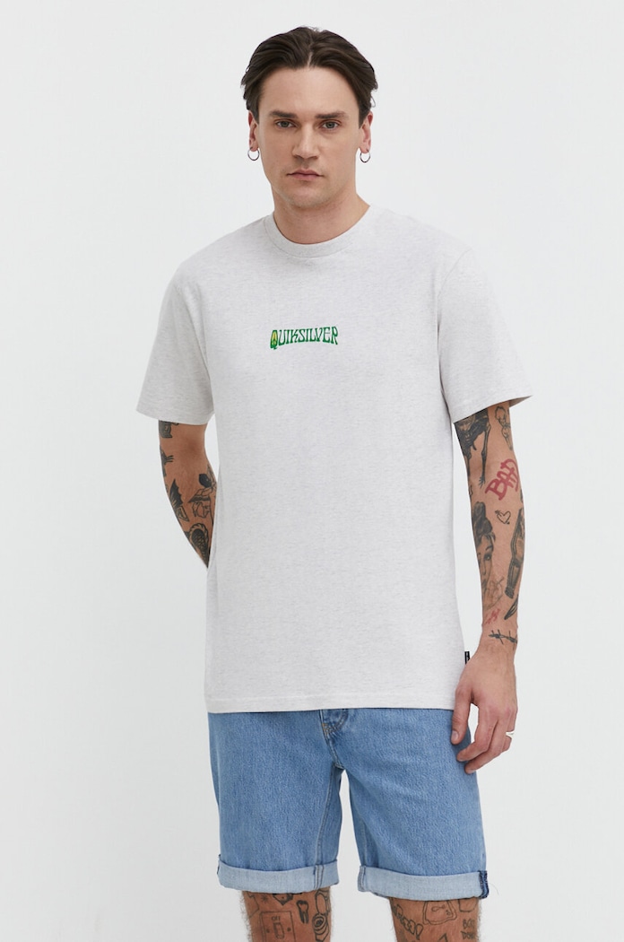 Quiksilver pamut póló AQYZT09543 szürke SS24