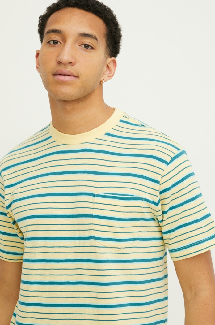 Quiksilver t-shirt bawełniany wzorzyste żółty AQYKT03109