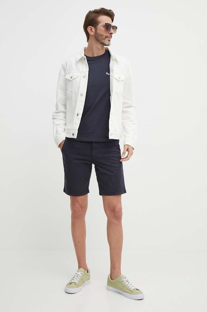 Pepe Jeans tricou din bumbac SINGLE CLIFORD PM509367 bleumarin SS24