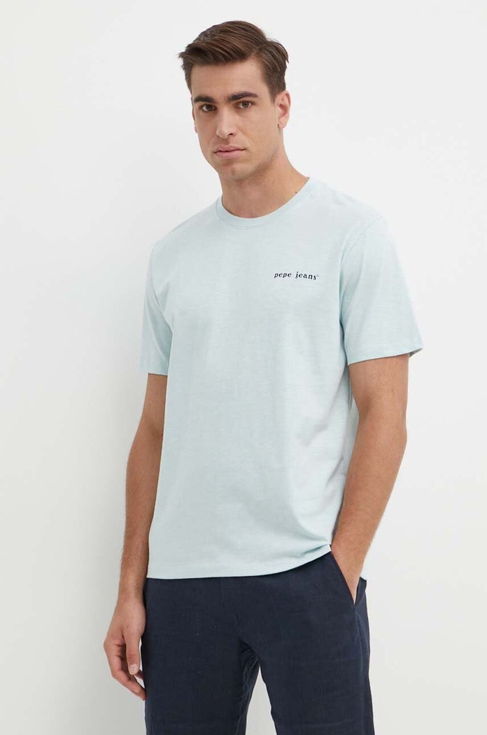 Pepe Jeans tricou din bumbac CLAUS print albastru PM509368