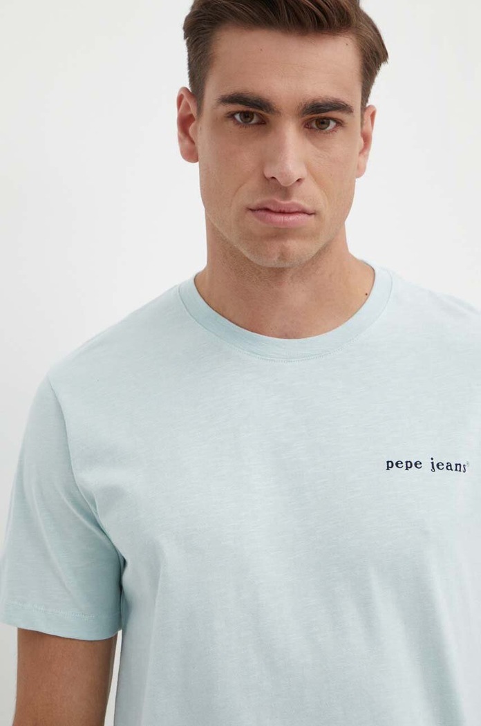 Pepe Jeans tricou din bumbac CLAUS albastru PM509368
