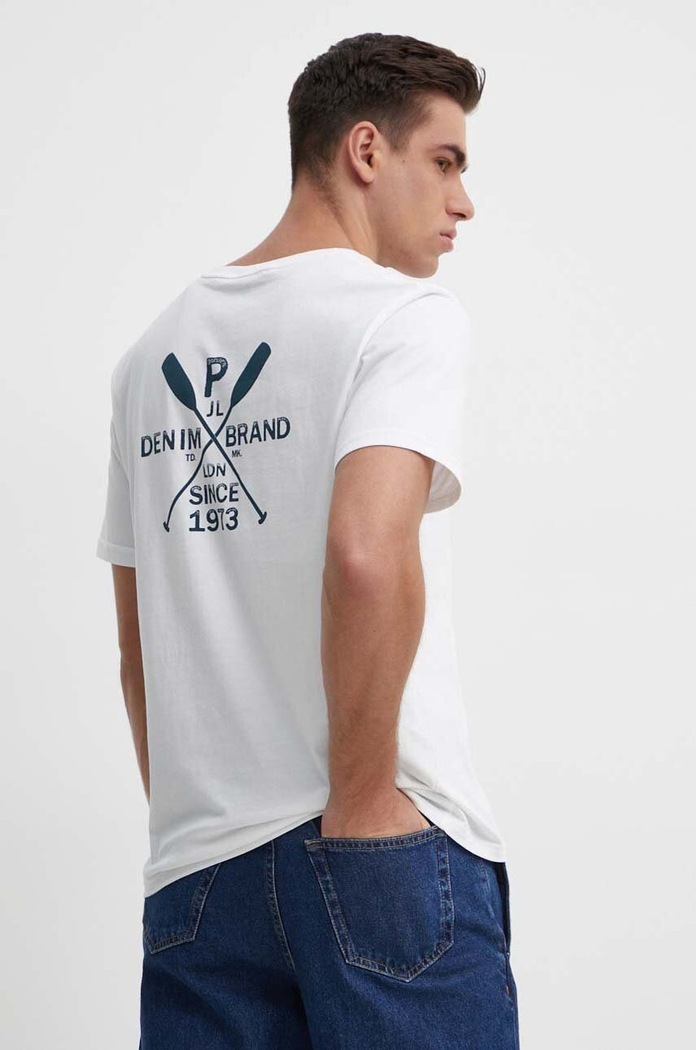 Bavlněné tričko Pepe Jeans CALLUM potisk bílá PM509370