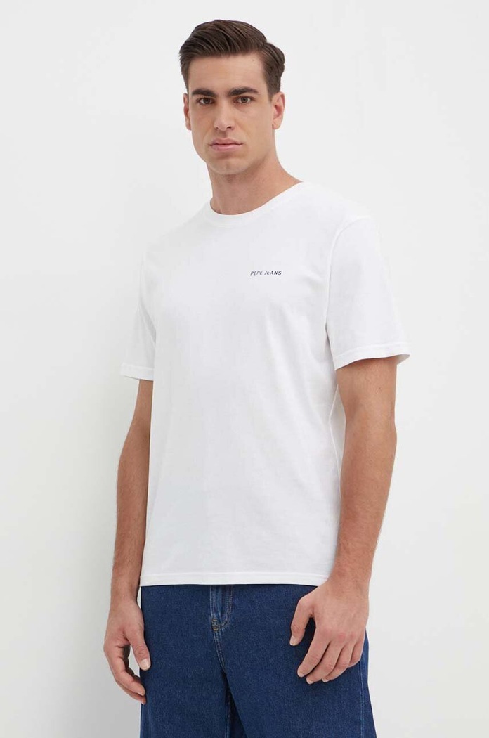 Oblečení Bavlněné tričko Pepe Jeans CALLUM PM509370 bílá