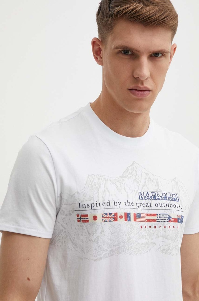 Napapijri t-shirt bawełniany S-Turin 1 biały NP0A4HQG0021