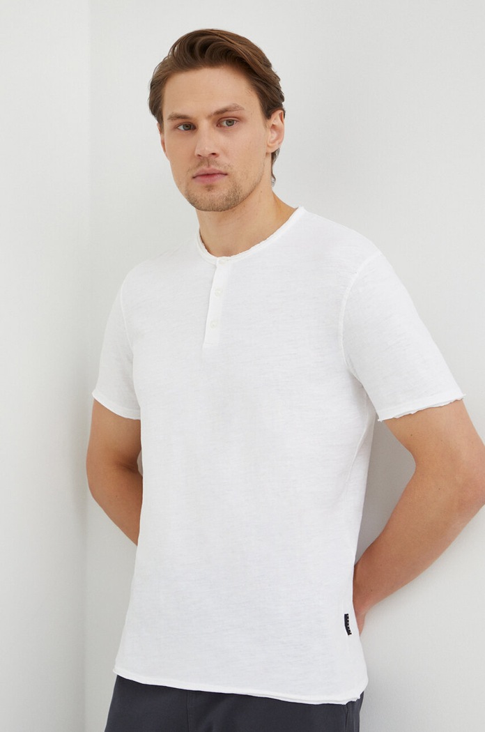 Sisley t-shirt bawełniany bawełna beżowy 3WF0S1009