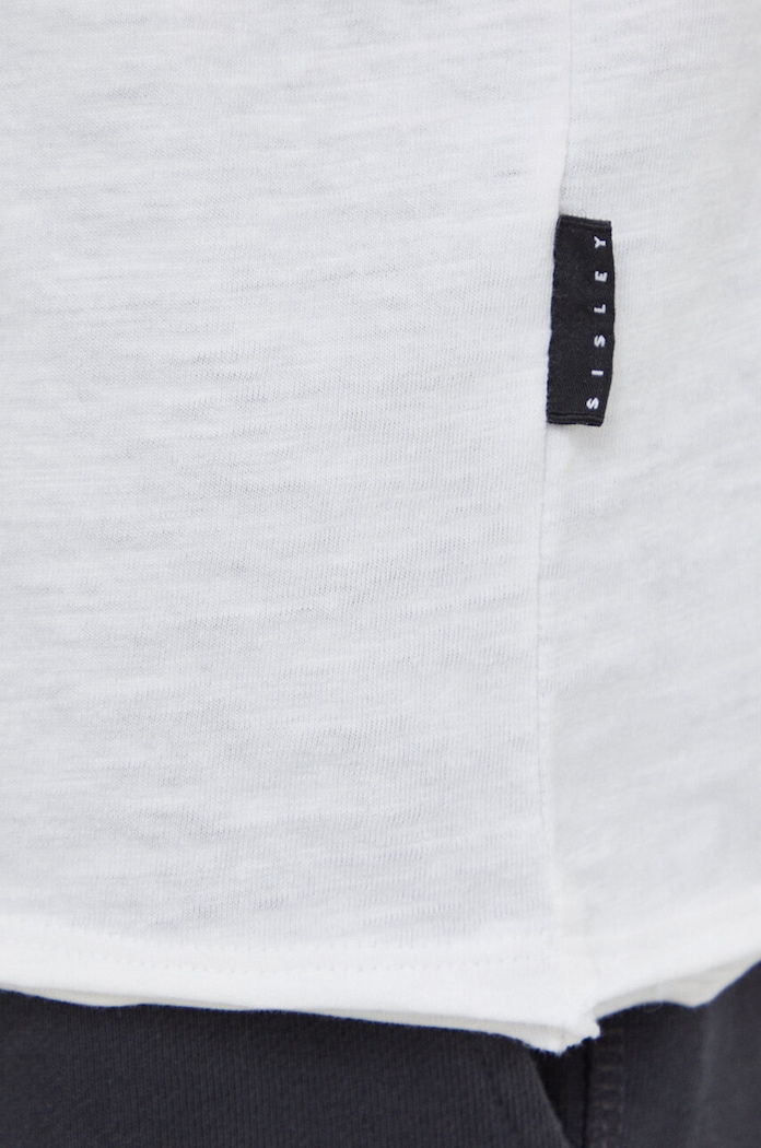 Sisley t-shirt bawełniany 3WF0S1009 beżowy