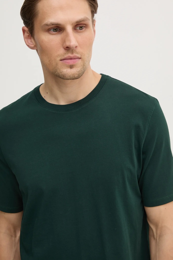 Sisley t-shirt bawełniany zielony 3I1XS101J