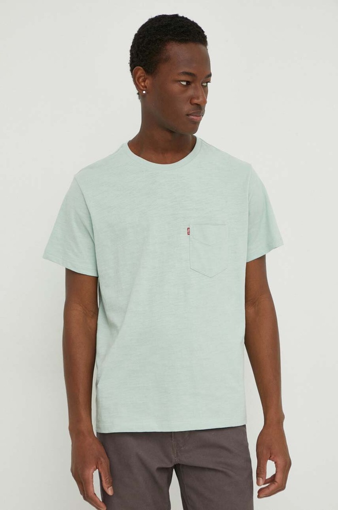 Levi's tričko pánské bavlněné SS CLASSIC POCKET TEE hladký zelená 19342