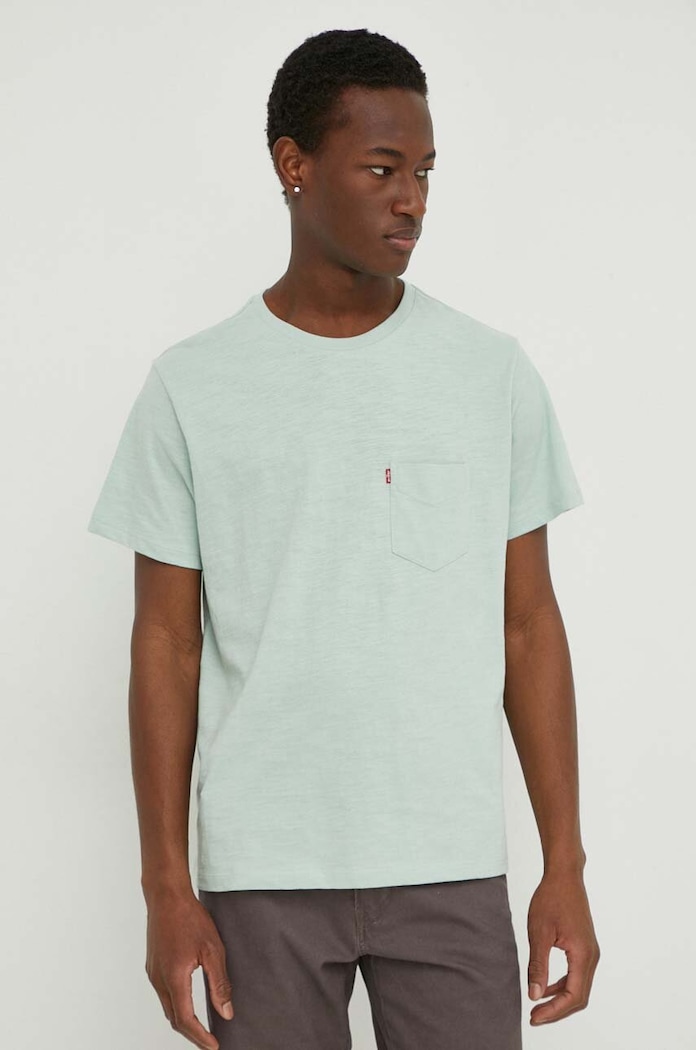 Levi's tričko pánské bavlněné SS CLASSIC POCKET TEE hladký zelená 19342