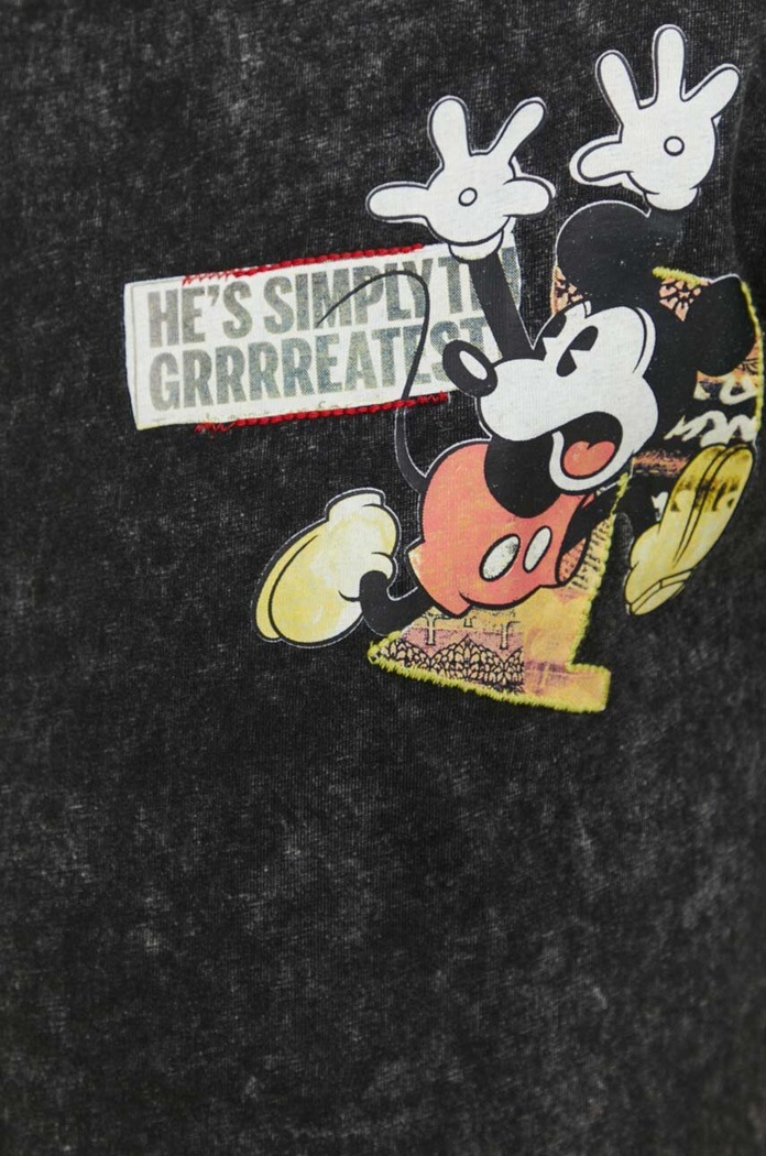 Bavlněné tričko Desigual x Disney MICKEY BAD MOOD 24SMTK29 černá