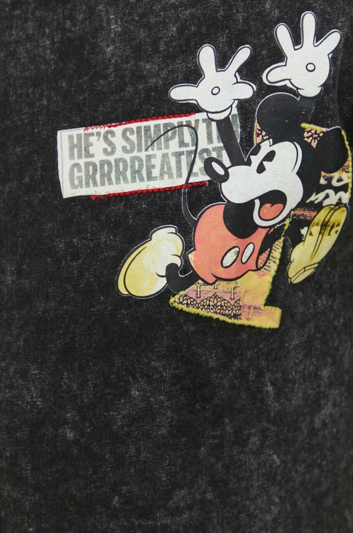 Bavlněné tričko Desigual x Disney MICKEY BAD MOOD 24SMTK29 černá
