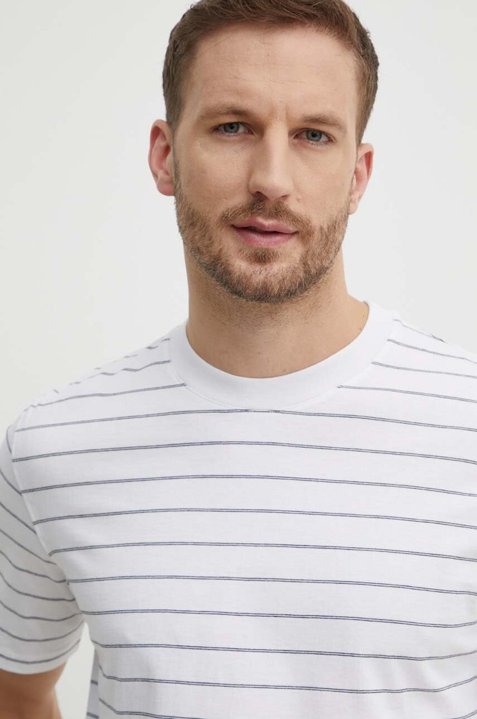 Odzież Sisley t-shirt bawełniany 3QPBS103C biały