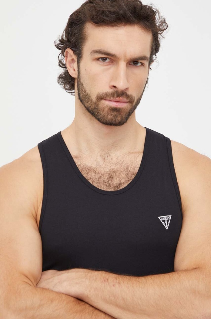 Guess tricou print negru U97M02.KCD31