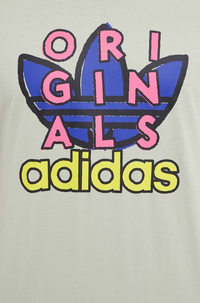 Βαμβακερό μπλουζάκι adidas Originals IS0231 πράσινο
