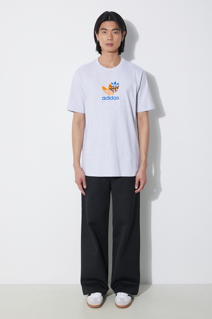 adidas Originals cotton t-shirt IS2912 gray SS24