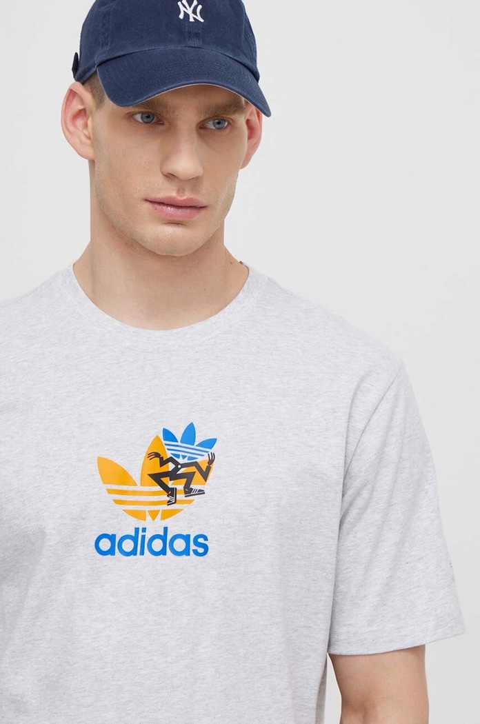 adidas Originals t-shirt bawełniany szary IS2912