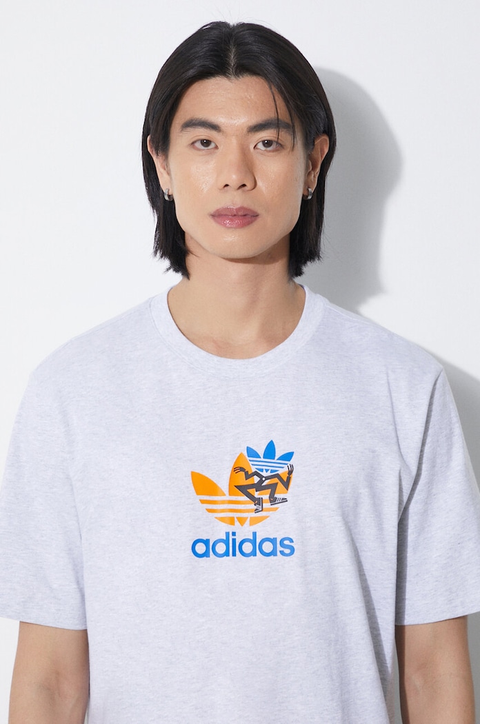 adidas Originals cotton t-shirt IS2912 gray