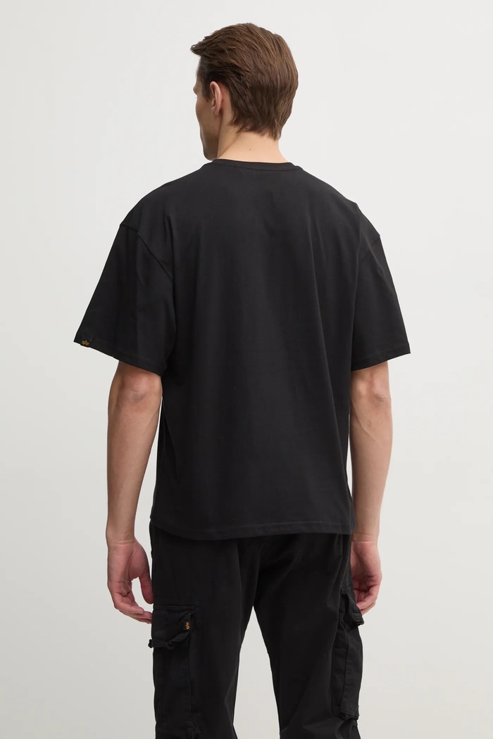 Ρούχα Βαμβακερό μπλουζάκι Alpha Industries College 146501 μαύρο