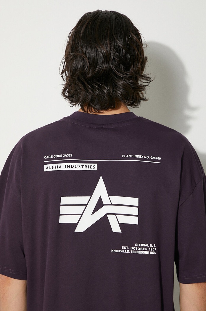 Alpha Industries tricou din bumbac Logo BP 146507 violet