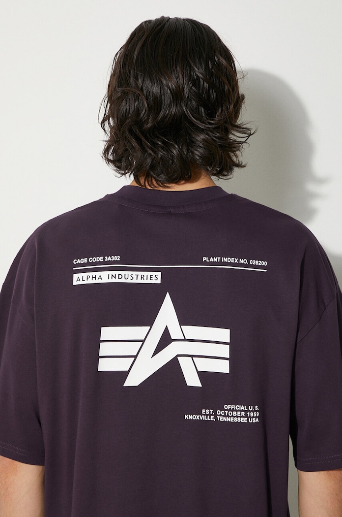 Alpha Industries tricou din bumbac Logo BP 146507 violet