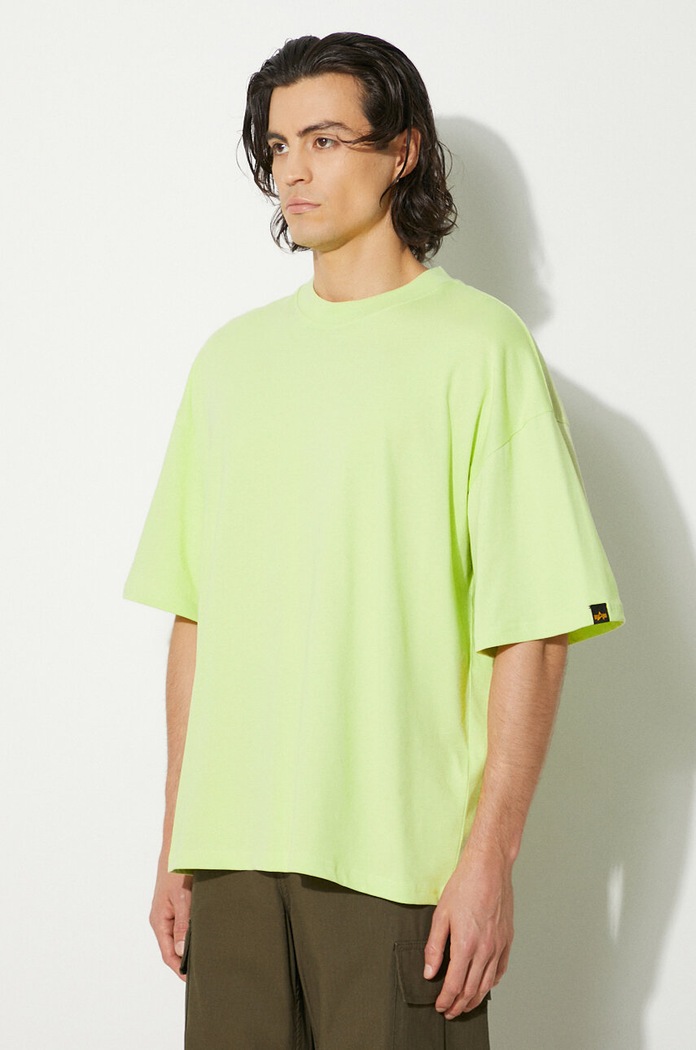 Alpha Industries tricou din bumbac Logo BP verde 146507