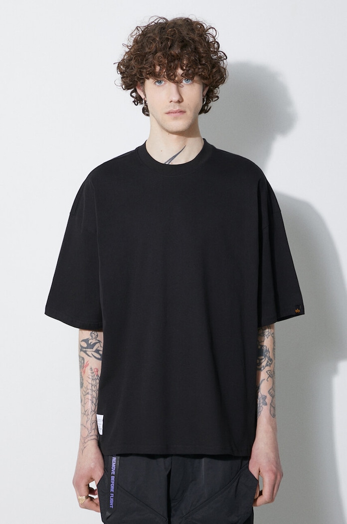 Alpha Industries cotton t-shirt Logo BP relaxed black 146507