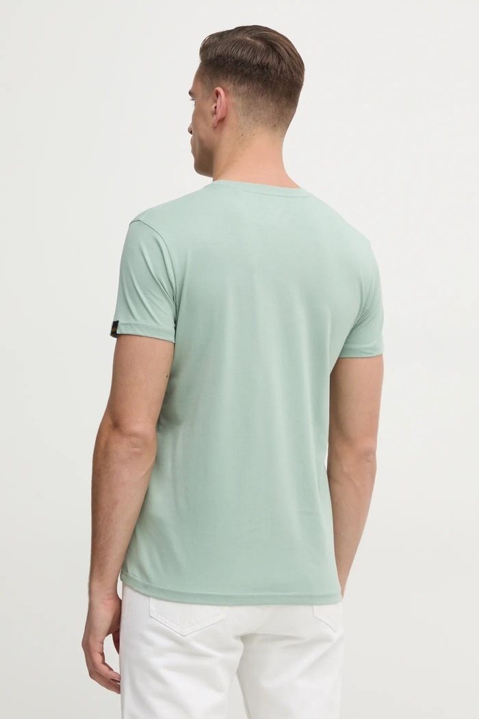 Alpha Industries t-shirt in cotone Basic Rubber 100501RB verde SS25