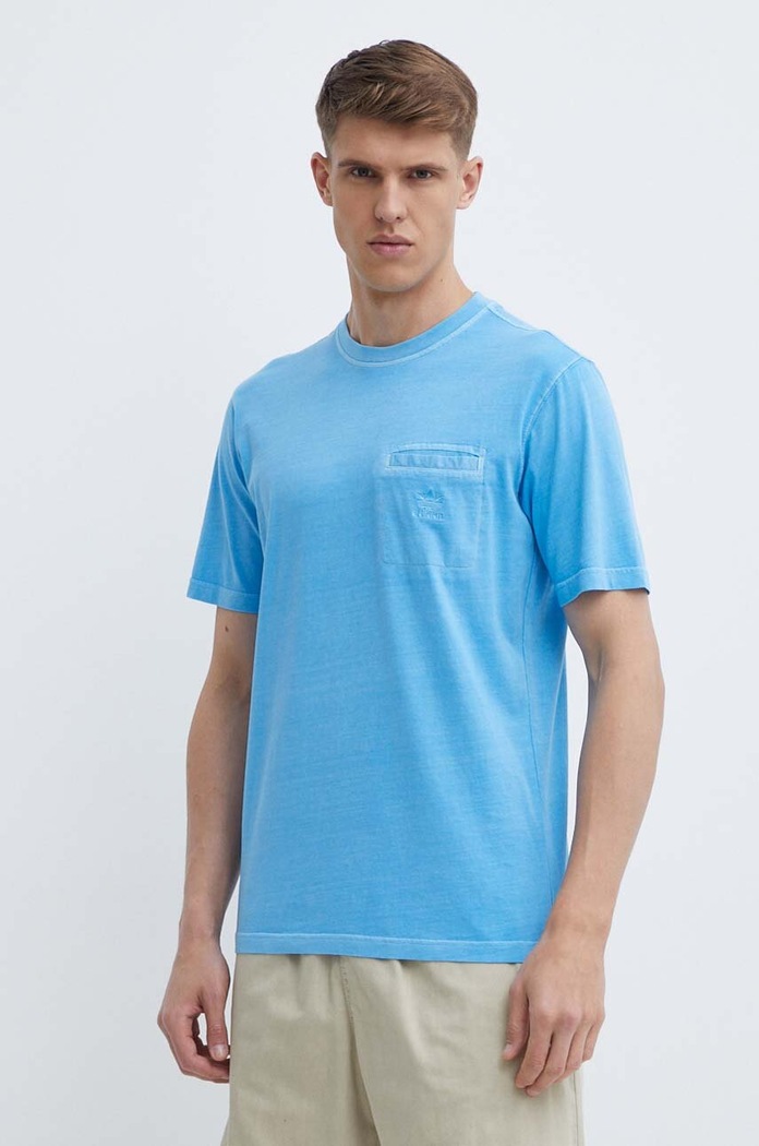 adidas Originals tricou din bumbac albastru IS1761