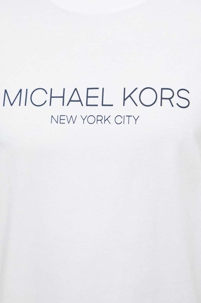 Βαμβακερό μπλουζάκι Michael Kors CS4521H1V2 λευκό
