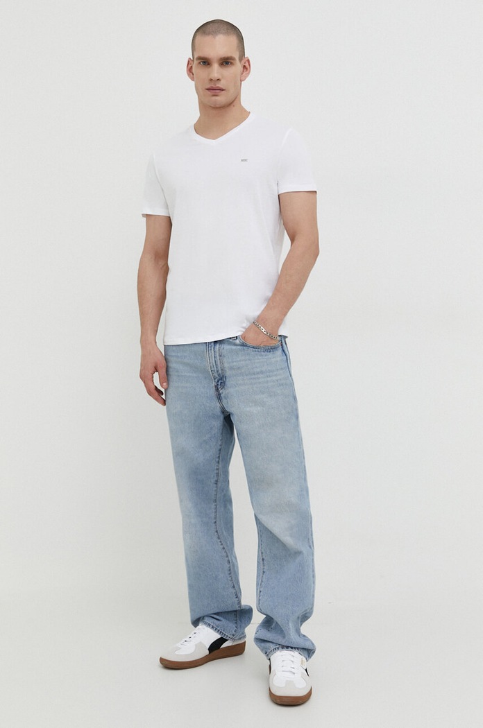Diesel tricou din bumbac 3-pack 00SHGU.0LIAD alb AW25