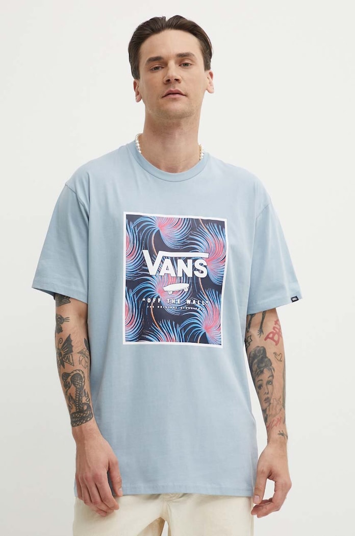 Pamučna majica Vans plava VN0A5E7YCZI1