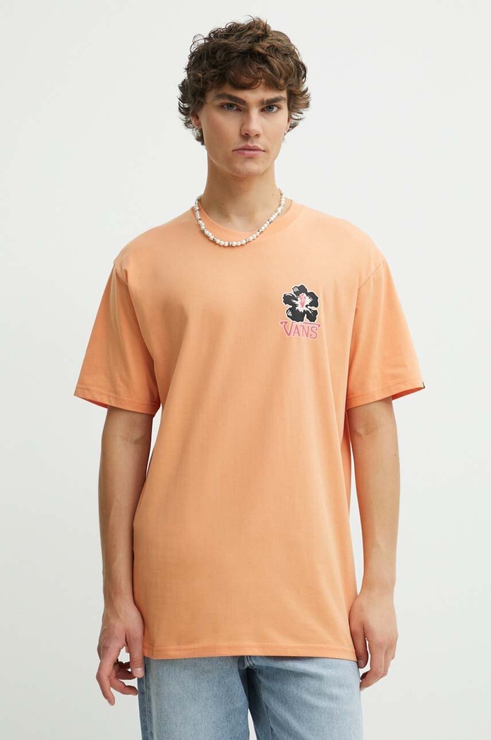 Oblečení Bavlněné tričko Vans VN000G68CR51 oranžová