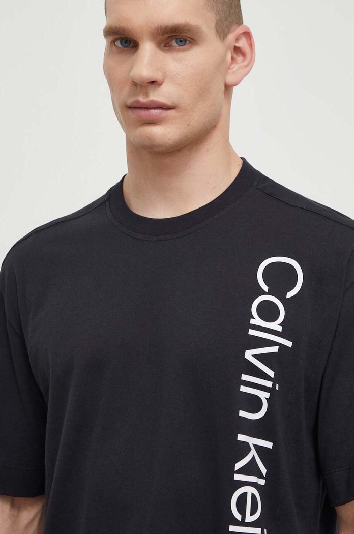 Calvin Klein Performance t-shirt bawełniany nadruk czarny 00GMS4K173