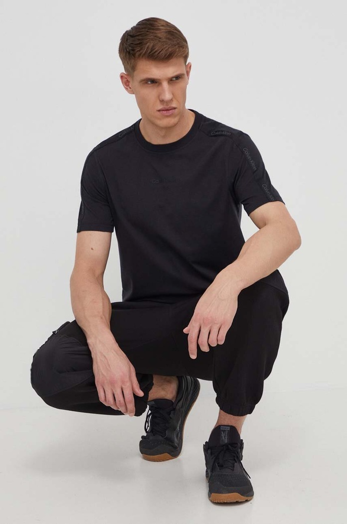 Calvin Klein Performance t-shirt bawełna czarny 00GMS4K187