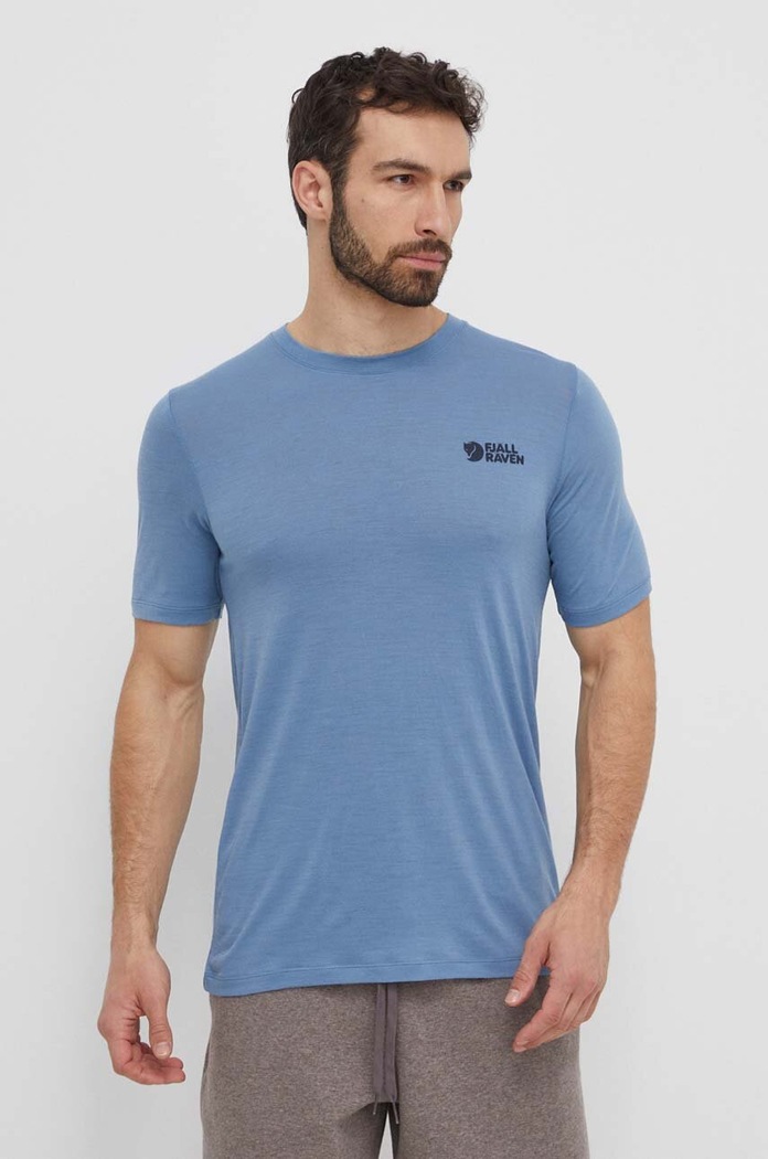 Vlněné tričko Fjallraven Abisko Wool Logo modrá F86977.543