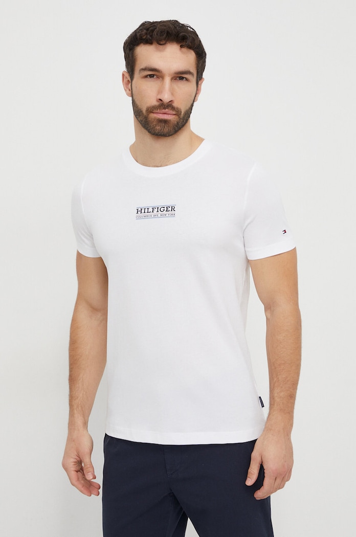 Odzież Tommy Hilfiger t-shirt bawełniany MW0MW34387 biały