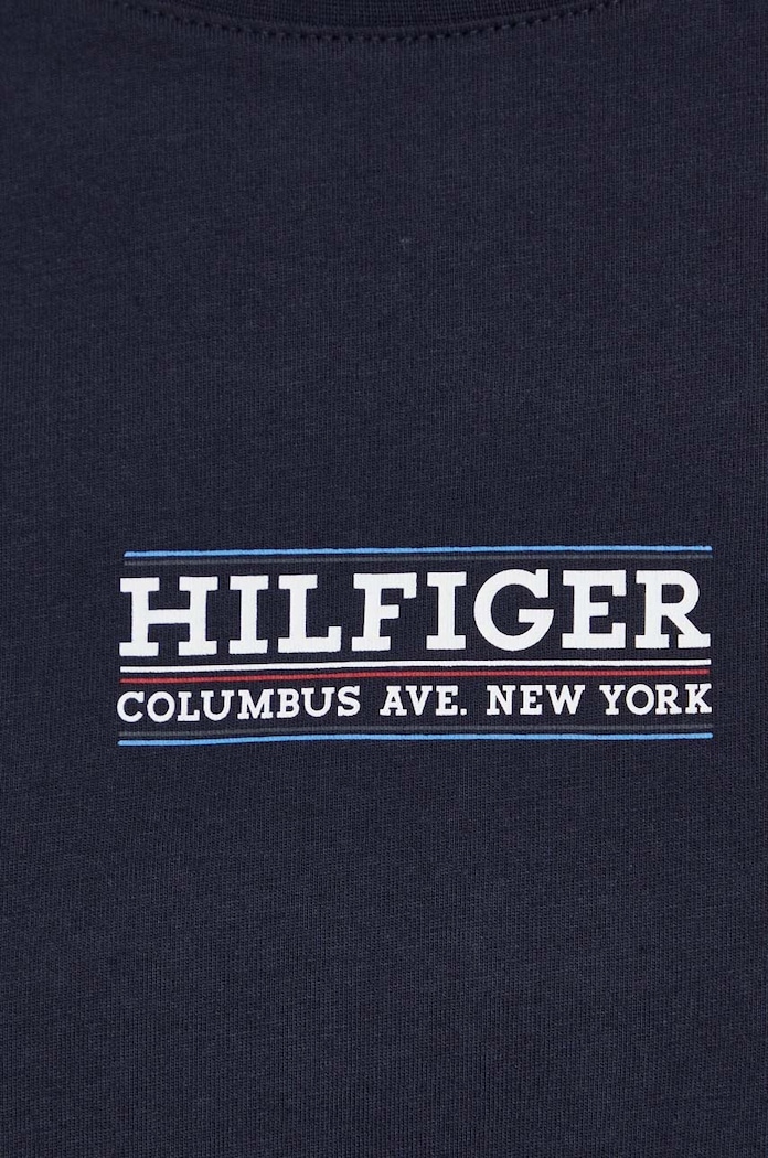 T-shirt bawełniany Tommy Hilfiger granatowy MW0MW34387