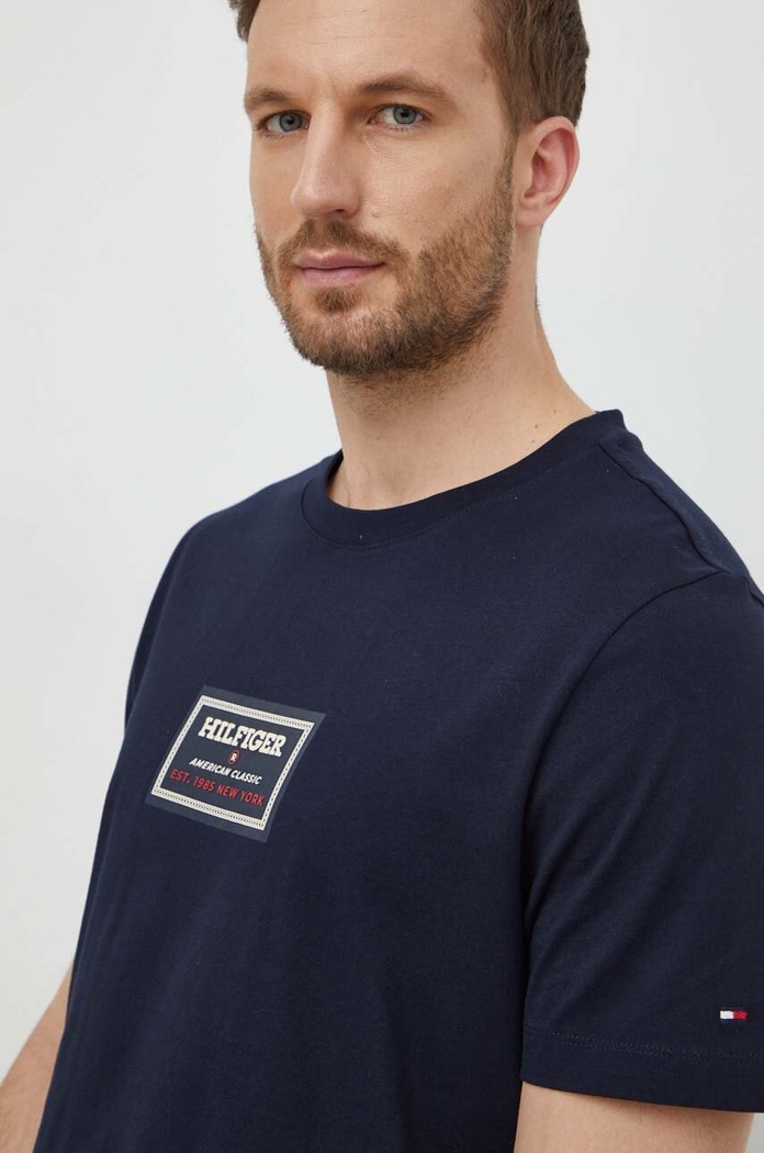 Tommy Hilfiger tricou din bumbac bleumarin MW0MW34391