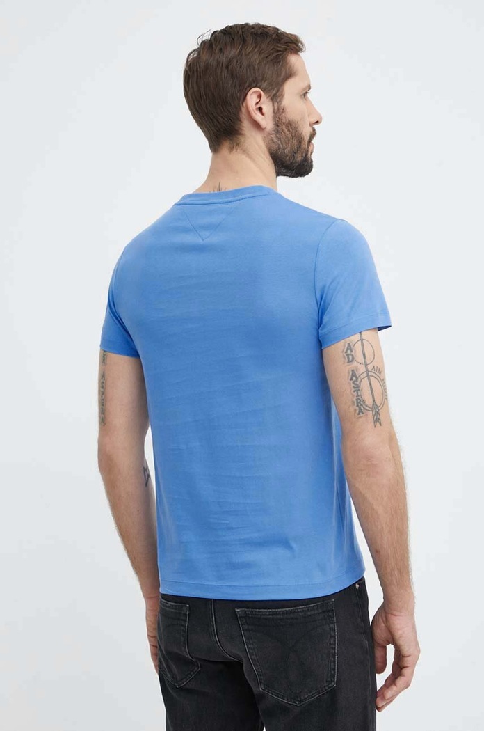 Odzież Tommy Hilfiger T-shirt bawełniany MW0MW34428 niebieski