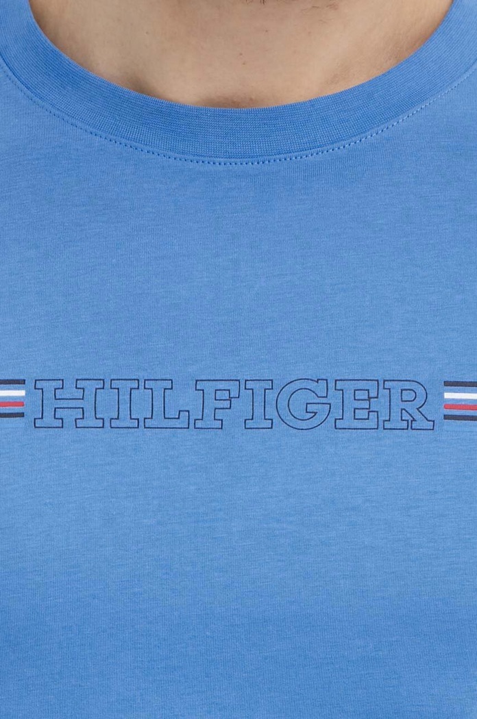 T-shirt bawełniany Tommy Hilfiger MW0MW34428 niebieski