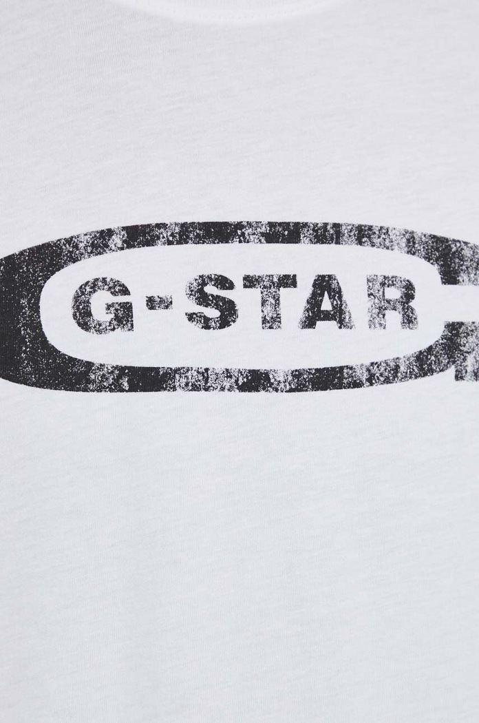 G-Star t-shirt bawełniany D24365.336 biały